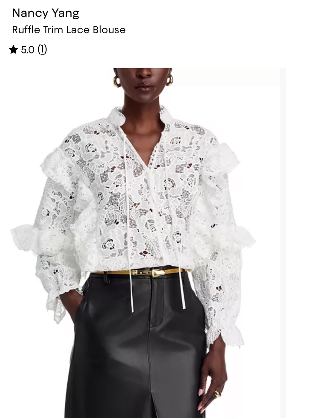 Nancy Yang White Lace Blouse